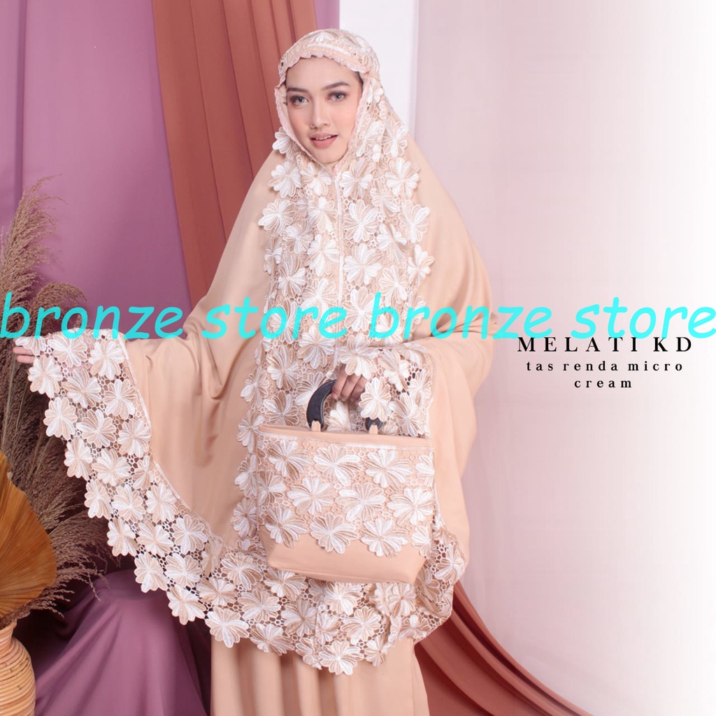 MUKENA PRADA RENDA KEONG PRINCES MIKRO JUMBO RENDA MELAT FULL MUKENA BROWNIS KD FULL LACE SYAHRINI