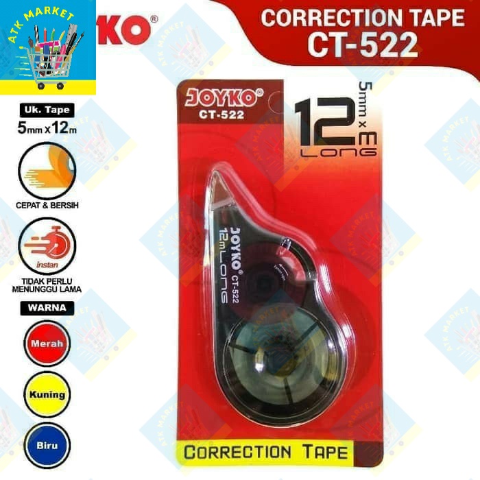 

Tip Ex Kertas / Tip X Kertas / Correction Tape / Pen CT-522 JOYKO