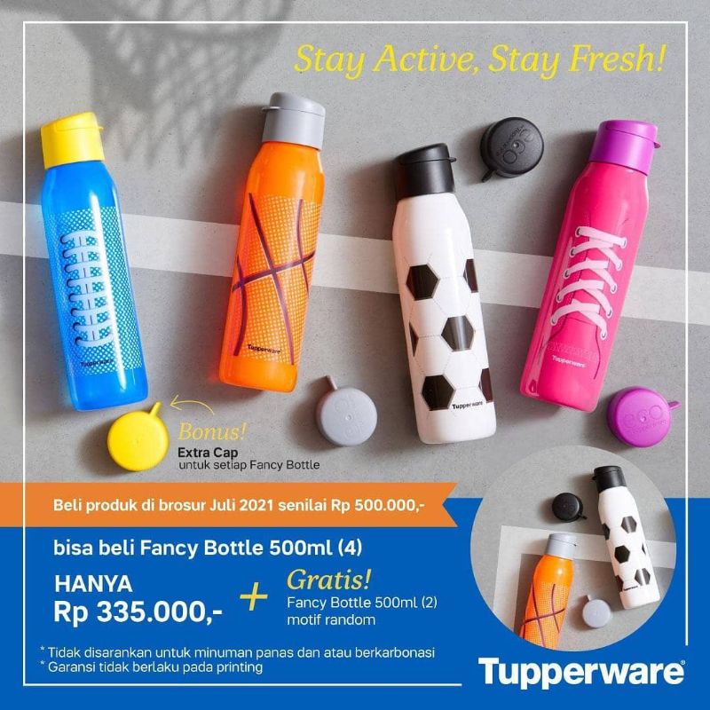 fancy bottle tupperware 500 mL biru