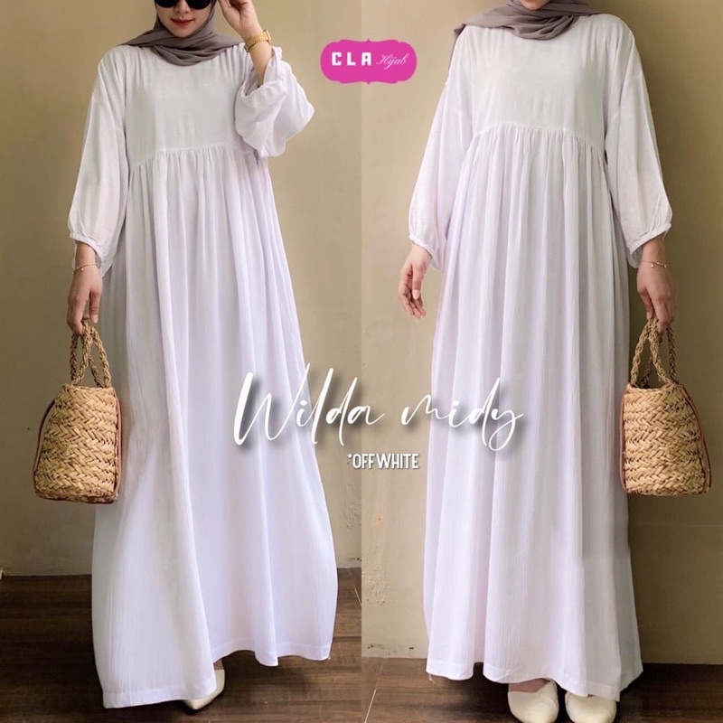 (MGA) GAMIS WILDA MIDI DAILY WANITA OVERSIZE DRESS WOLFIS