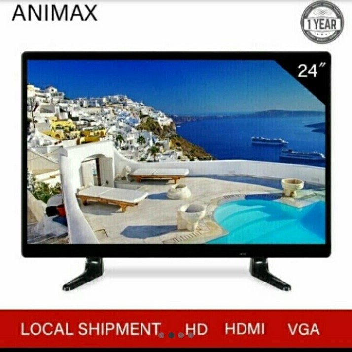 TV LED ANIMAX 24 inch HD Support USB HDMI Bisa buat Monitor CCTV PC Murah