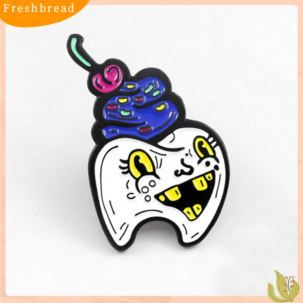 [ TERLARIS]Funny Cartoon Tooth Enamel Brooch Pin Unisex Denim Jacket Collar Backpack Badge