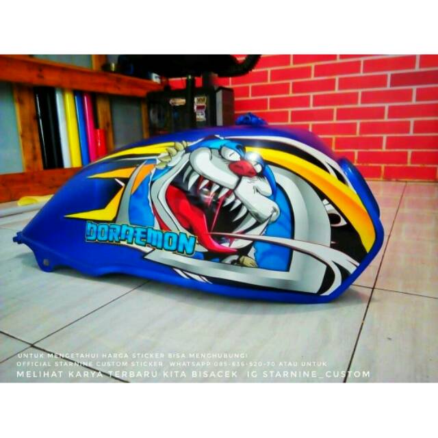 Sticker fariasi megapro hiu stiker mp hiu doraemon striping megapro