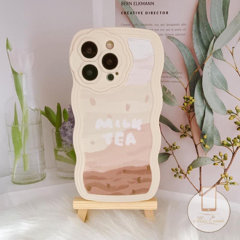 Soft Case Pelindung Lensa Kamera Motif Bunga Milk Tea Untuk iPhone 7 Plus 8 Plus 11 12 13 Pro Max XR SE 2020 X XS Max 11Pro Max