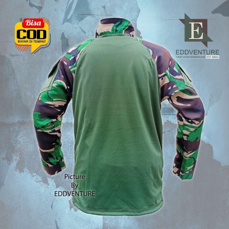 Baju kaos loreng BDU TNI AD tactical malvinas turtleneck lengan panjang pria wanita