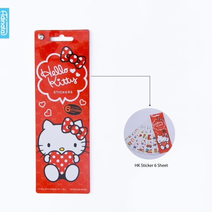 Hello Kitty Merah Sticker 6 Sheet - Adinata Sticker Hello Kitty