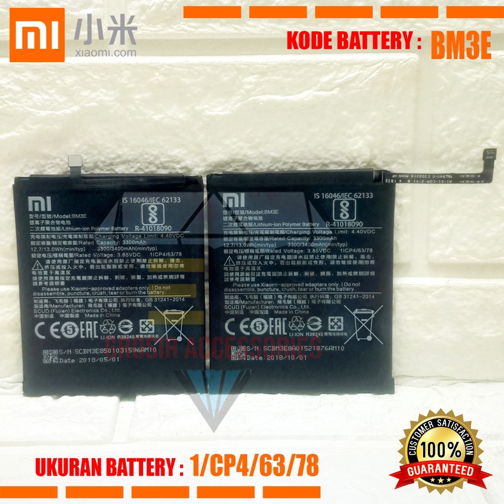 Baterai Battery Original Xiaomi BM3E BM-3E Tipe HP Batre XIAO MI 8 - M1803E1A - M1803E1C - M1803E1T - M1808D