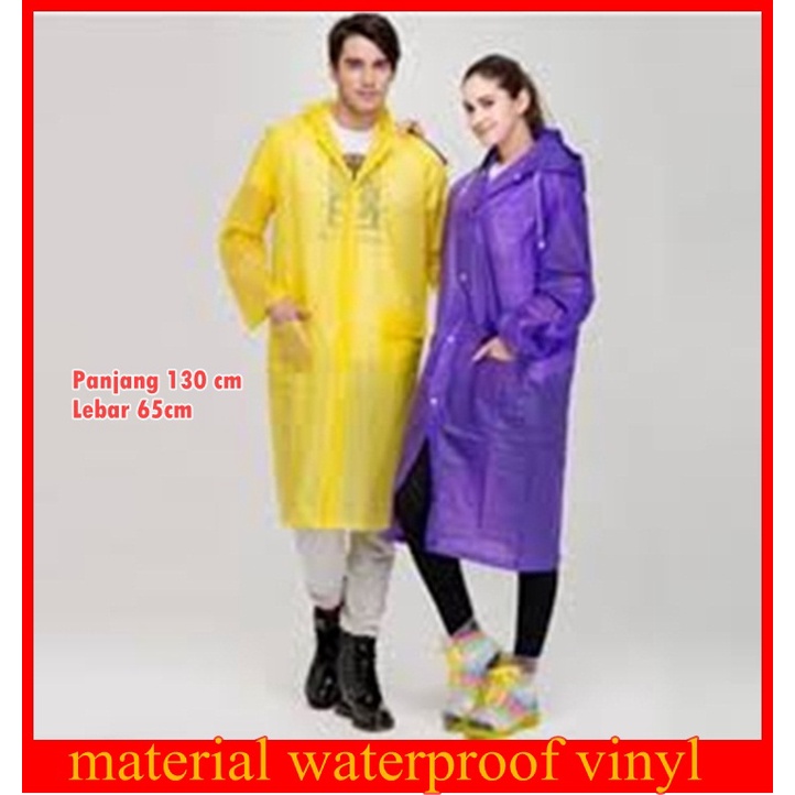 Jas HUjan Eva Raincoat Lightweight Dewasa Jubah Ponco Unisex Material Waterproof Vinyl