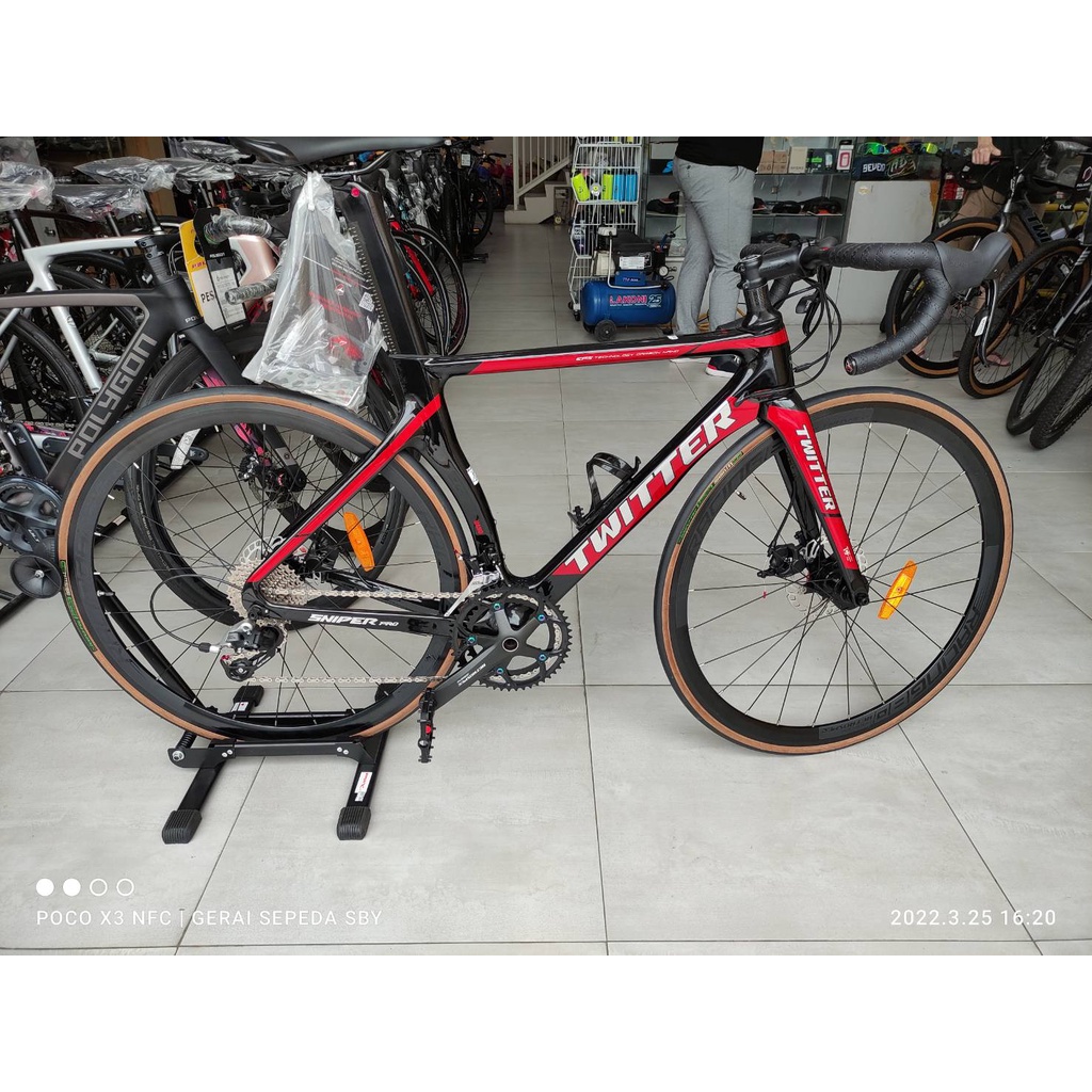 Sepeda Roadbike TWITTER SNIPER 2.0 CARBON DISC BRAKE SRAM RIVAL 22SP