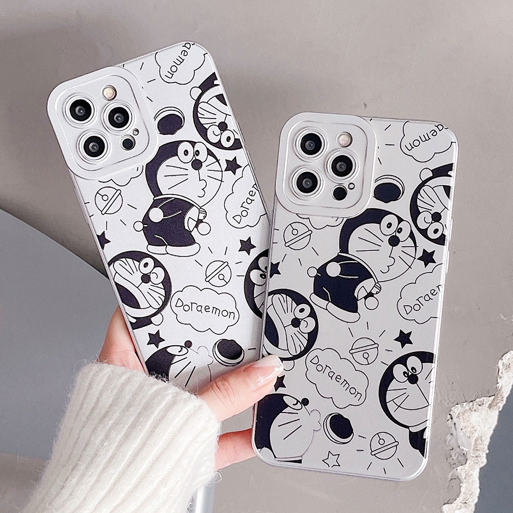 Soft Case Pelindung Kamera Belakang Desain Jingle Cat Warna Silver Untuk iPhone 13 12 11 Pro Max X XS Max XR 7 8 Plus SE 2020 2022