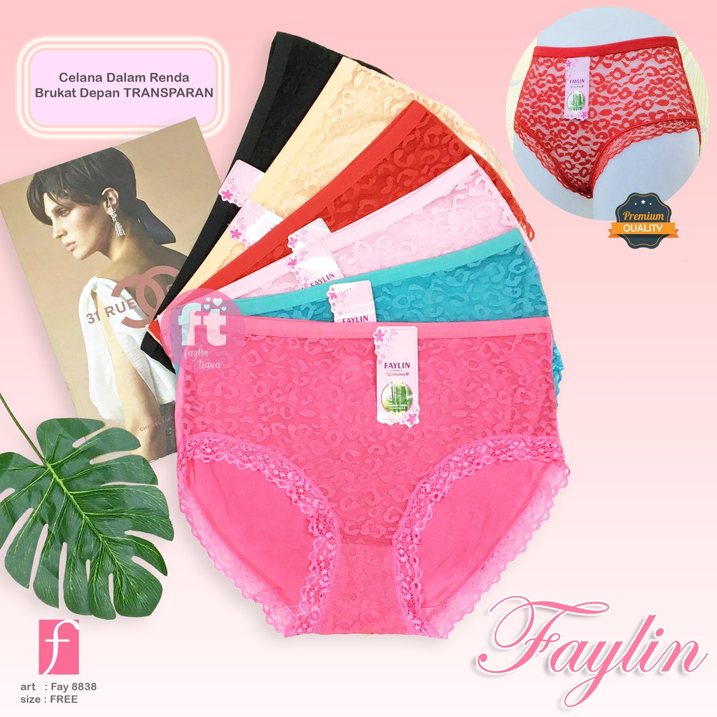 FAYLIN | Celana Dalam Renda Brukat TRANSPARANT Depan / CD SEXY / art FAY 8838