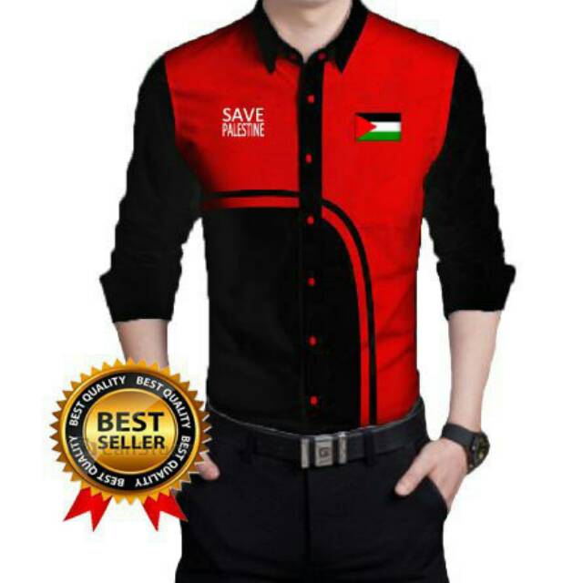Kemeja bola Casual gaul Palestina Vovlmrh