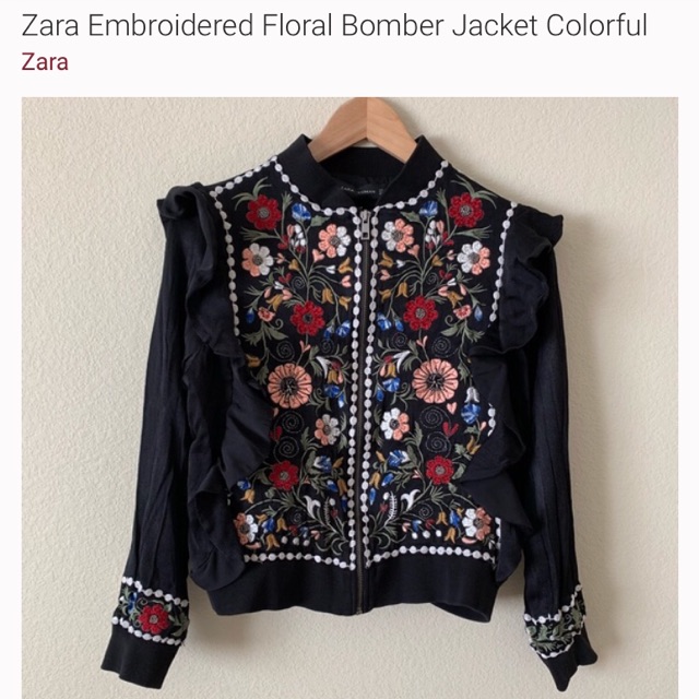 floral bomber jacket zara