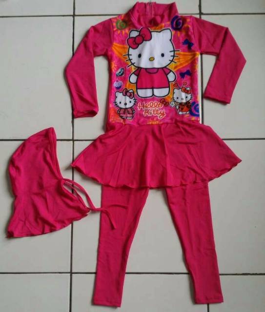 BAJU PAKAIAN RENANG ANAK PEREMPUAN MUSLIMAH MUSLIM BEN'S/KENK ORIGINAL