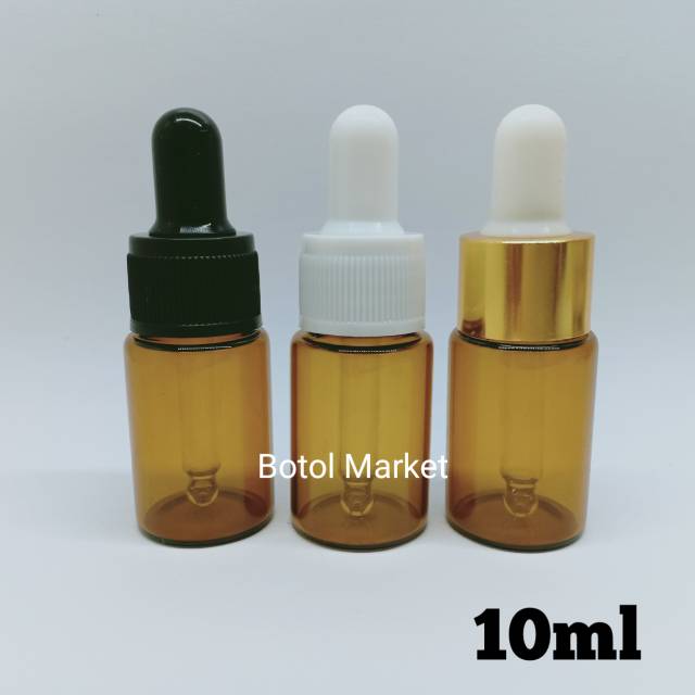 Botol Pipet Kaca amber 10ml / Botol Penetes Essensial Oil