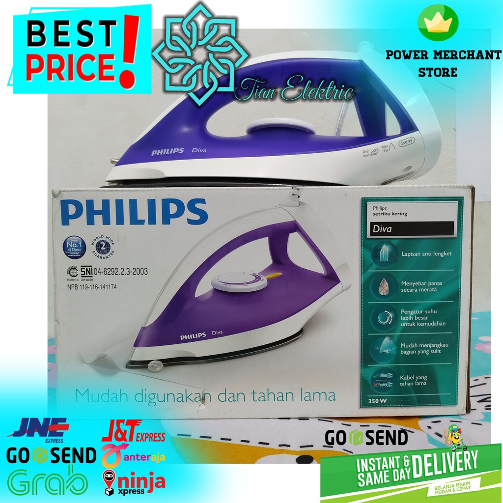 PHILIPS DIVA GC-122 Setrika Listrik Dry Iron