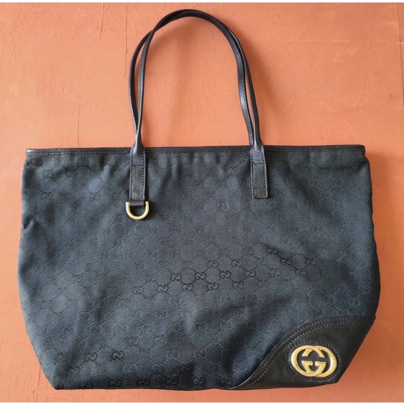 Preloved Authentic Gucci Tote Bag Black Original 100%
