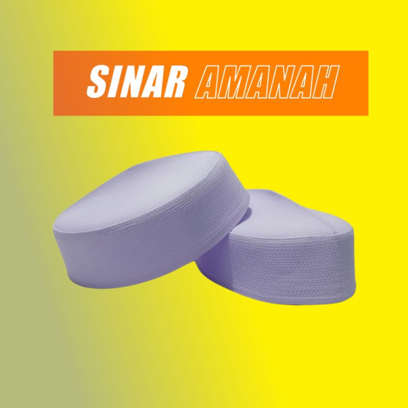 Peci Haji Peci Habib Bahar Peci kalbut Putih Kopiah Putih tinggi 6,5 CM merek MENARA