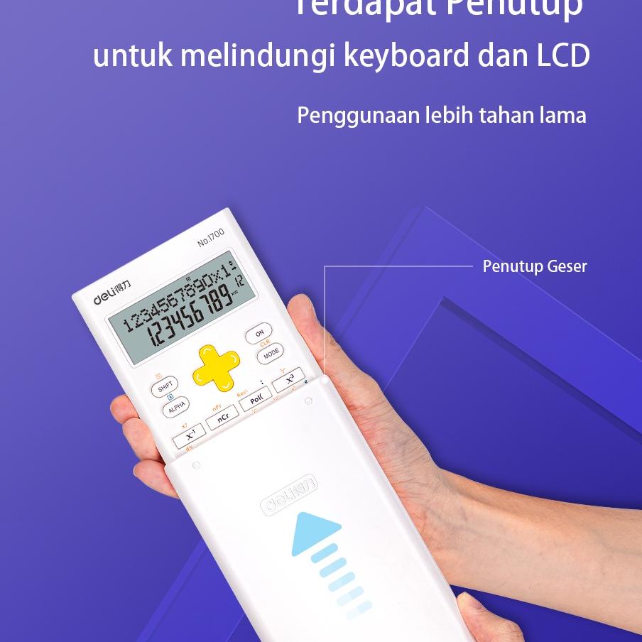 

Terkini 7VHKB Deli Calculator Scientific Kalkulator 240 Fungsi Kalkulasi 3 Warna 1700 P46