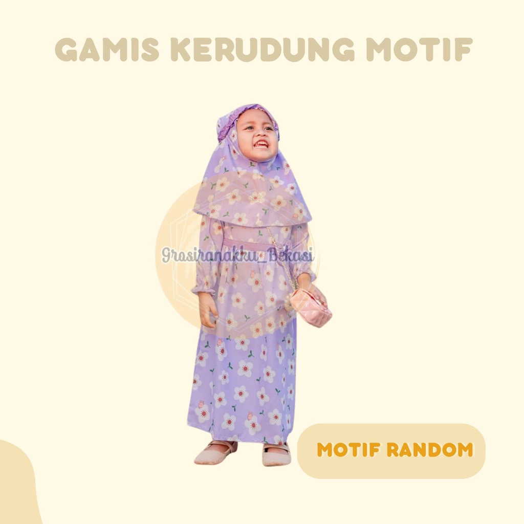 Gamis Katun Anak Hijab Murah Mix Motif Size 1-6Tahun