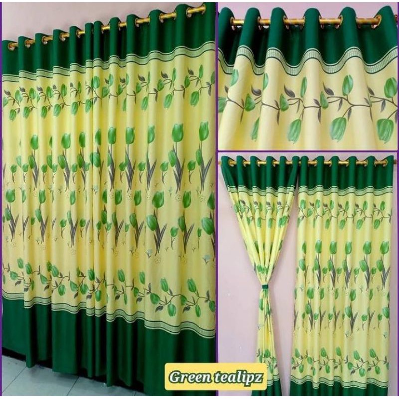 GOTDEN SMOKERING HORDENG TIRAI PINTU JENDELA MURAH MERIAH BUNGA JEMPOL IJO TULIP KECIL