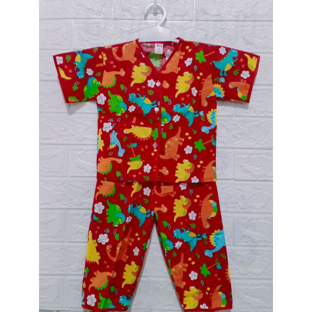 ( PROMO CUCI GUDANG ) COD STELAN PIAMA ANAK MOTIF KARAKTER BAHAN KATUN USIA 6-12 BULAN-5