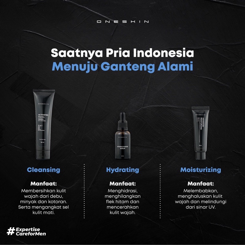 ONESKIN Paket Advance | Paket Pencerah Wajah Pria - Paket Lengkap-4
