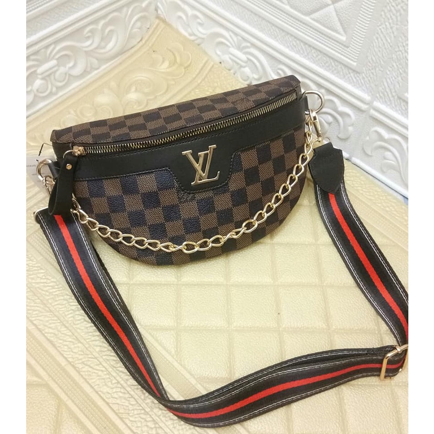 tas pinggang Lv waistbag wanita rante