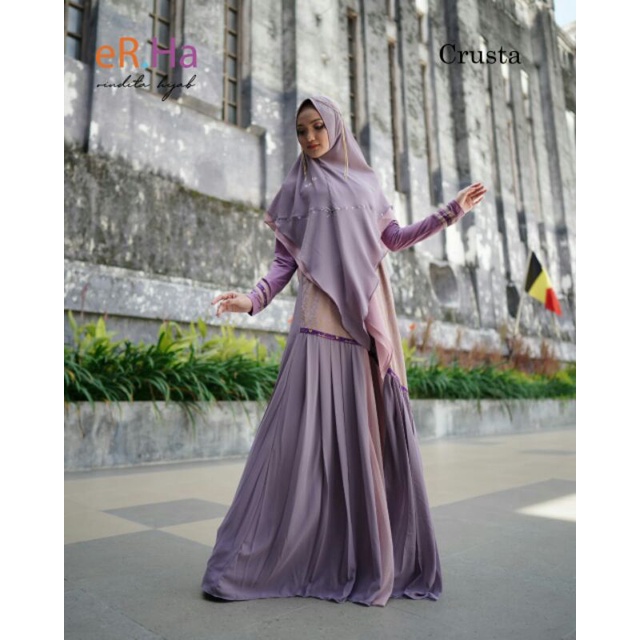 [ER.HA BY RINDITA HIJAB] GAMIS SYARI / DRESS SET " CRUSTA " BY ERHA