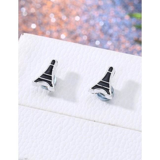 LRC Anting Magnet Fashion Silver Tower Magnet Earrings F66584