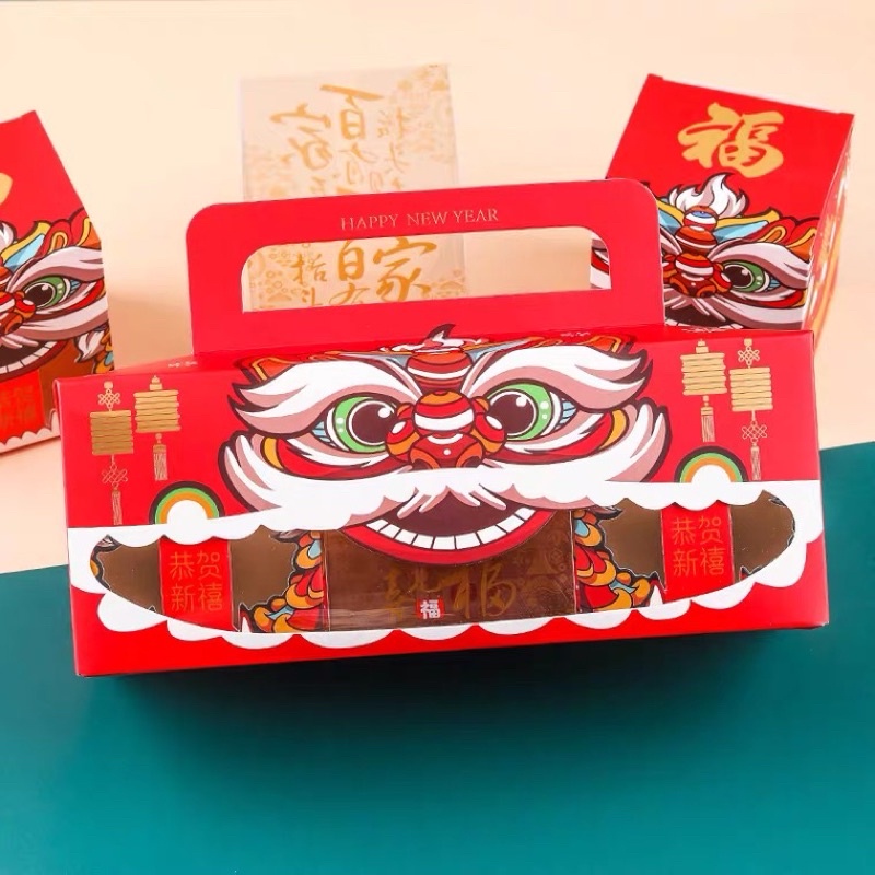 

(A0022) Kotak packaging kue kering nastar permen imlek unik lucu / CNY Lucky lion gift box