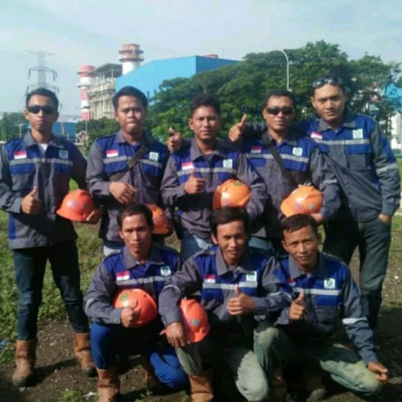 SERAGAM SAFETY ABU ABU KOMBINASI BIRU RESLETING MODEL BARU