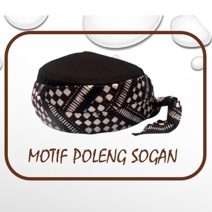 PECI BATIK JOGOKARIYAN / WARNA HITAM COKLAT / MOTIF POLENG SOGAN /Kopiyah Songkok Batik / ASLI JOGOK