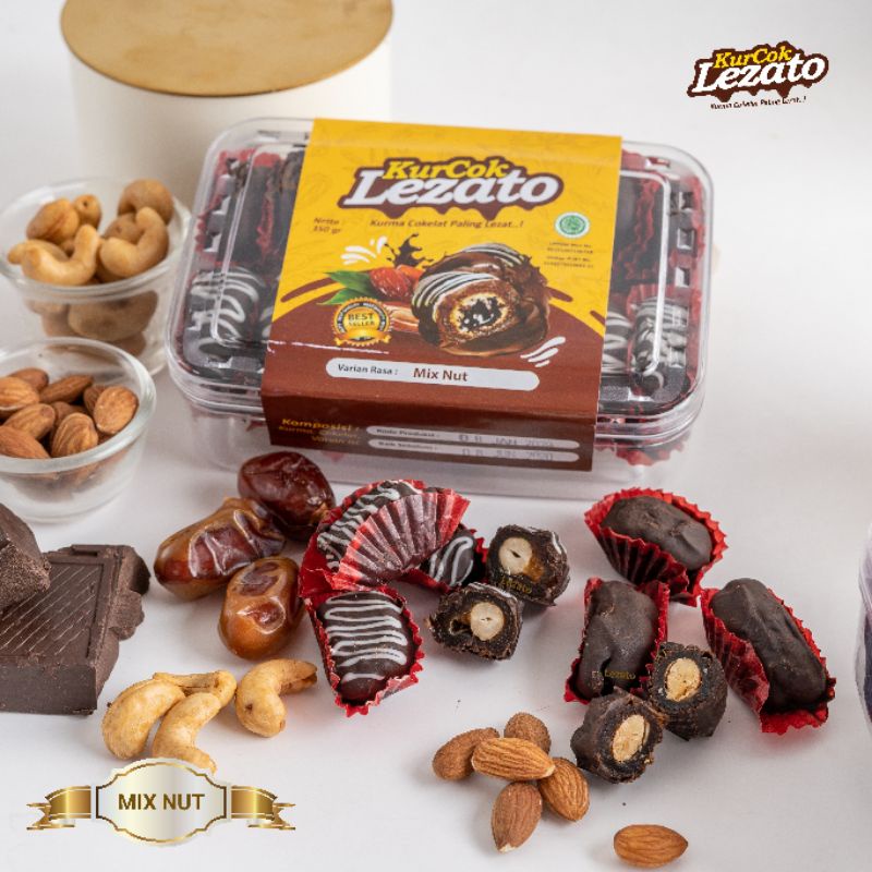 

Kurma cokelat lezato mix nut ( mede dan almond )/beli 3 toples harga lebih murah