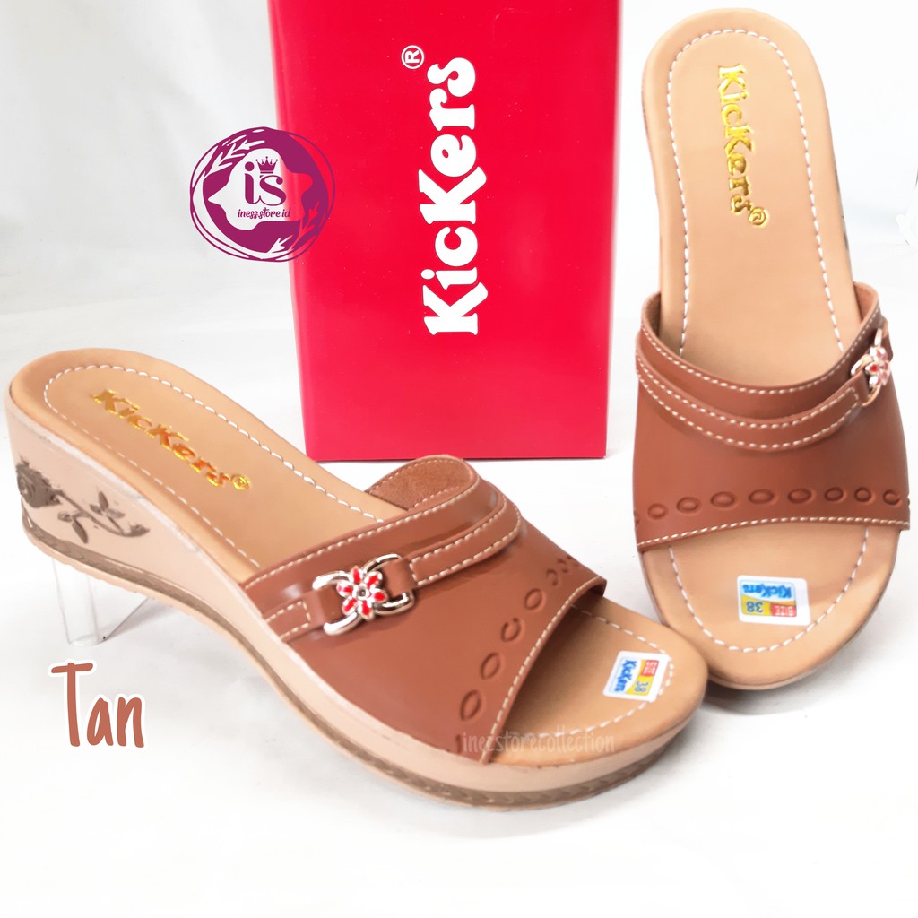 SANDAL WEDGES WANITA KICKERS NGEHITS KODE LR-27  MURAH HARGA GROSIR