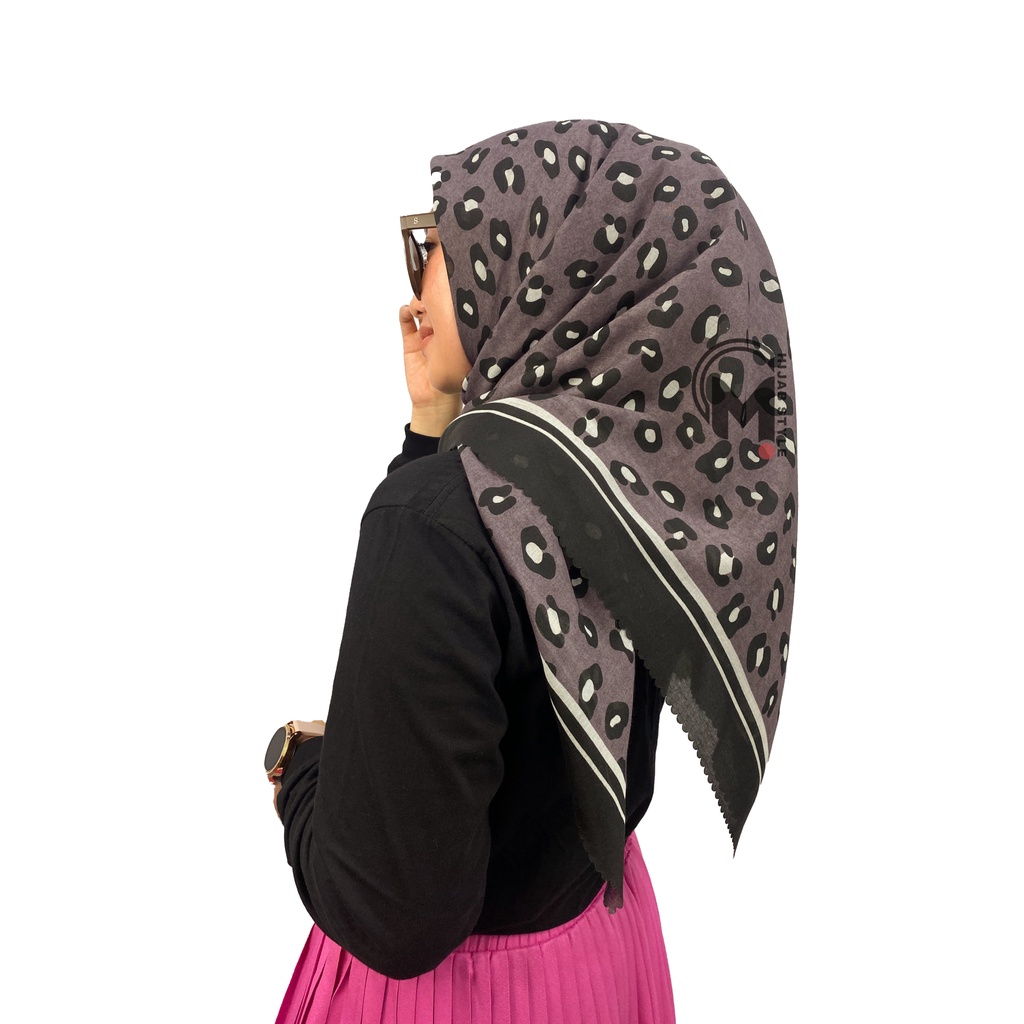 Mecca Hijab Voal Segi Empat Motip macan Lasercut Printing Premium II Hijab Voal Motif II Kerudung Segi Empat II Motif