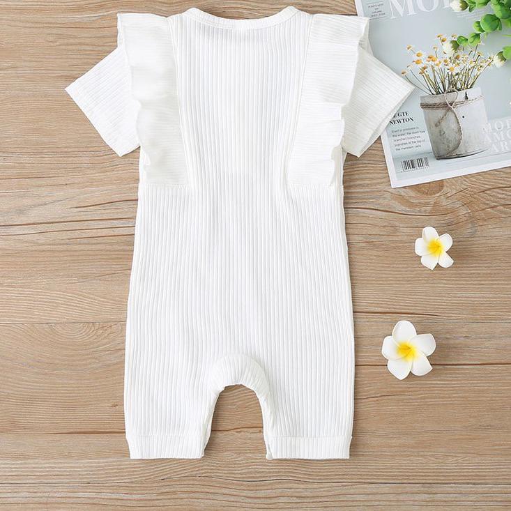 ➼ 0-9bln JUMPER RUFFLE BASIC BAYI | JUMPSUIT ROMPER BAJU PAKAIAN ANAK catalog XMY AK ✿
