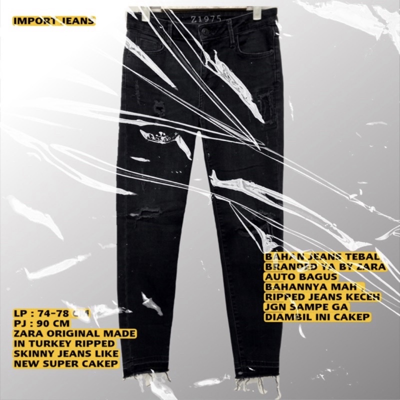 ZARA ORIGINAL/SKINNY JEANS ZARA/ZARA JEANS/SKINNY JEANS RIPPED HW/ZARA RIPPED JEANS/ZARA/JEANS/SKINN