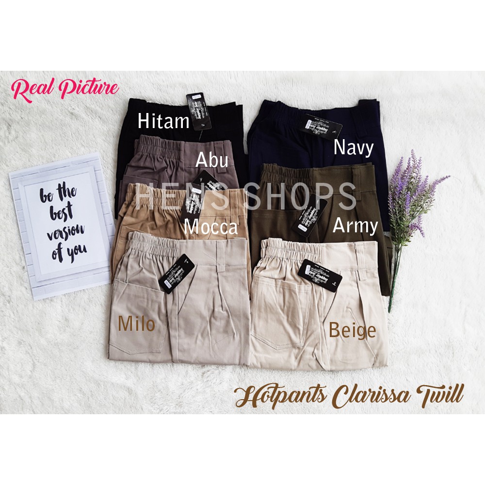 HOTPANTS CLARISSA TWILL / CELANA PENDEK CLARISSA TWILL