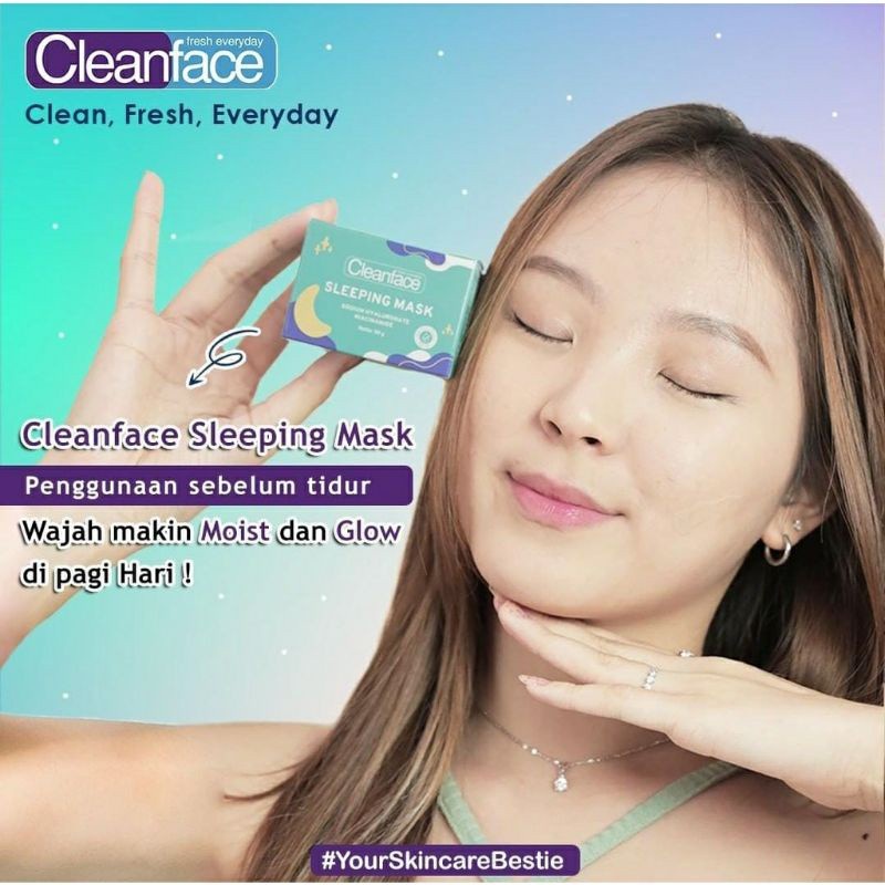 Purbasari Clean Face Sleeping Mask Pelembab Malam - 50gr