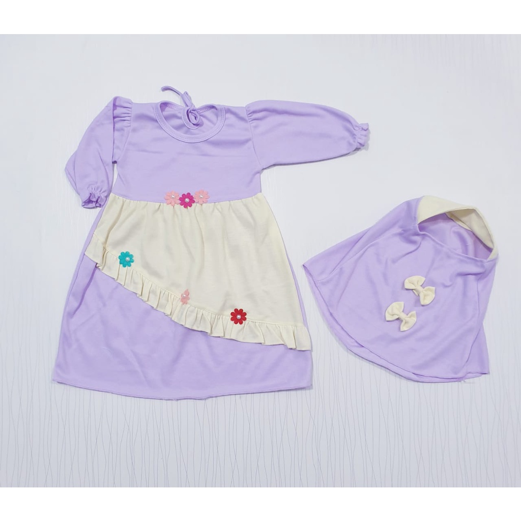 gamis baby 3-18 bulan set dress gamis bayi perempuan baby alicia