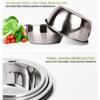 Micoe Baskom  Mangkuk dapur  Stainless Steel 1 Set isi 5 