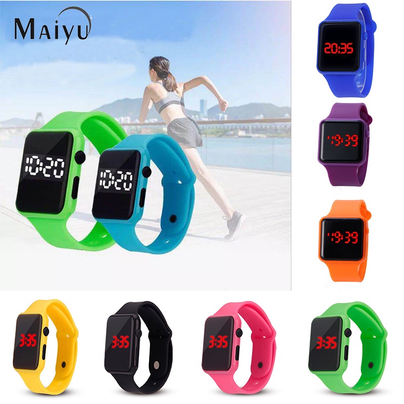 Jam Tangan Wanita A0024  Fashion Olahraga LED Silicone Digital Watches