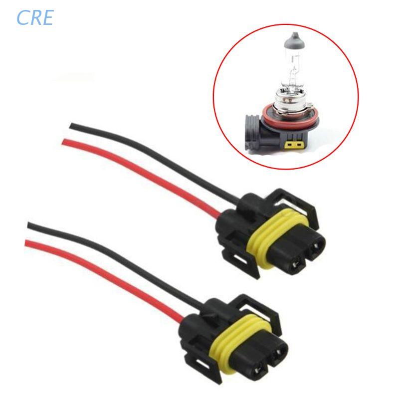 Cre 2pcs Adapter Socket Kabel Harness Female H11 H8 Untuk Lampu Depankabut Mobil