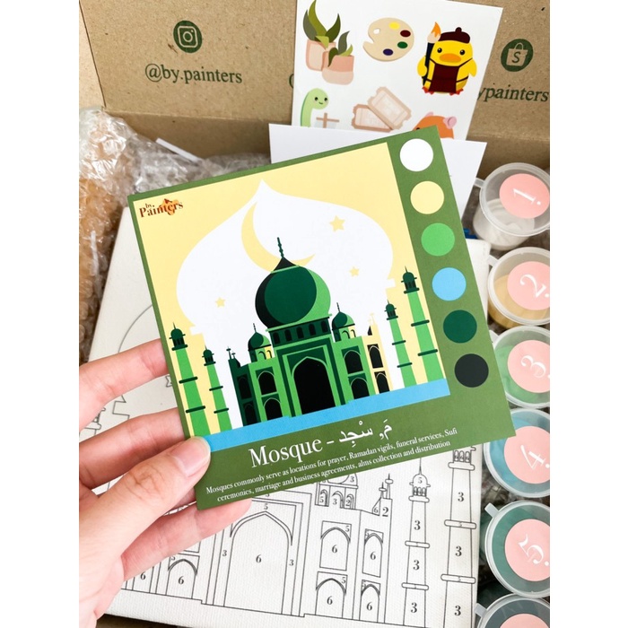 

Paint By Numbers [Mosque] | ByPainters | Painting Kit | 20x20cm Kanvas