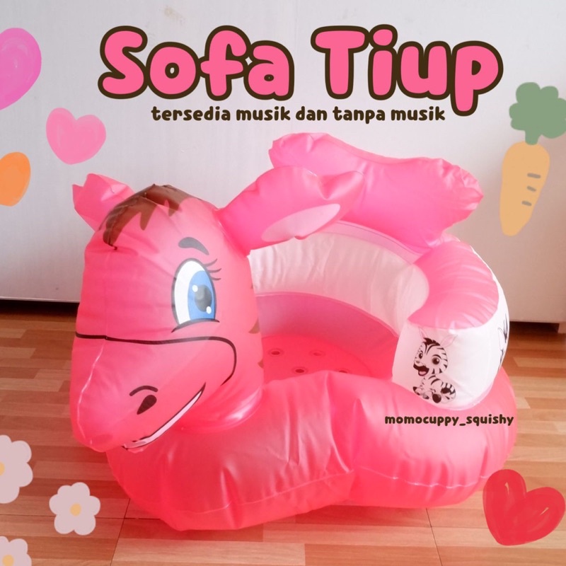 SOFA TIUP BAYI KURSI BALON BAYI BELAJAR DUDUK KARAKTER BEBEK FLAMINGO