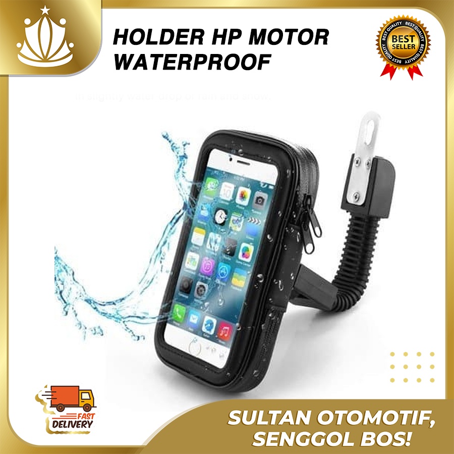 Holder Motor Waterproof Dudukan Hp Handphone Anti Air Jumbo UNIVERSAL