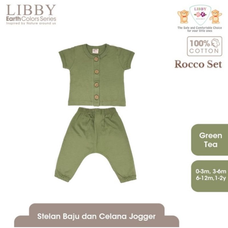 Libby Earth Colors Rocco Set Baju Lengan Pendek Celana Panjang/Pakaian Bayi Anak Libby