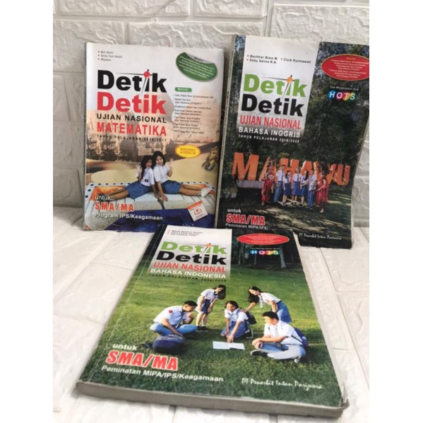 preloved buku detik-detik SMA matematika bahasa Indonesia dan bahasa Inggris