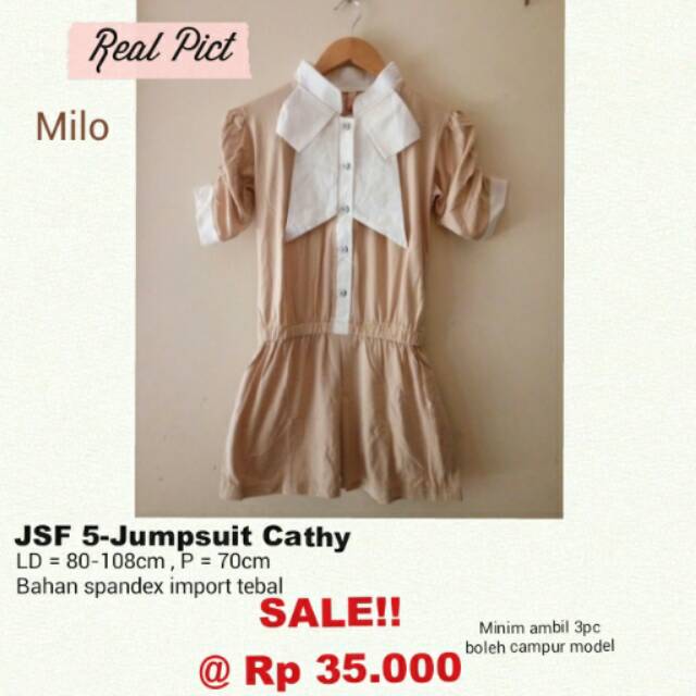 SALE!!  JUMPSUIT CATHY SPANDEX.  BAJU WANITA MURAH MERIAH